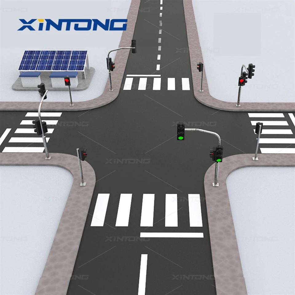Crossroads Traffic Light With Countdown Timer